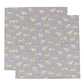 LAURA ASHLEY DOGS N3969300 Lunch Cloth, Boy, Set of 2, Lunch Box, Nafkin, Standard, 17.7 x 17.7 inches (45 x 45 cm), Square