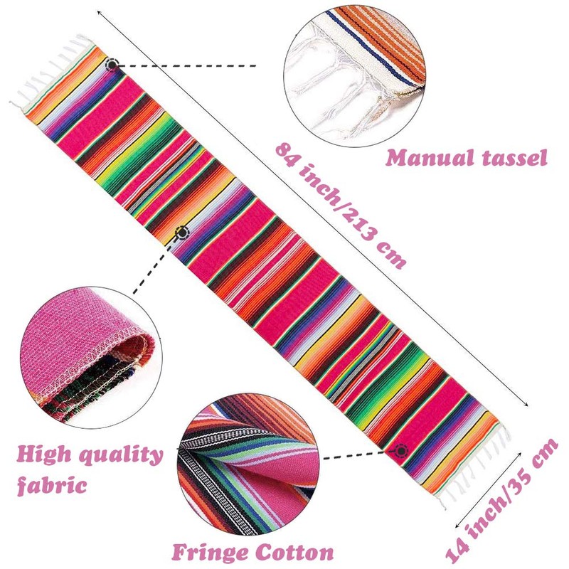 Mexican Table Runner 14 x 84 Inch Mexican Serape Table