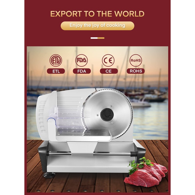 FOHERE 200W Meat Slicer Machine for Home, Electric Food Slicer