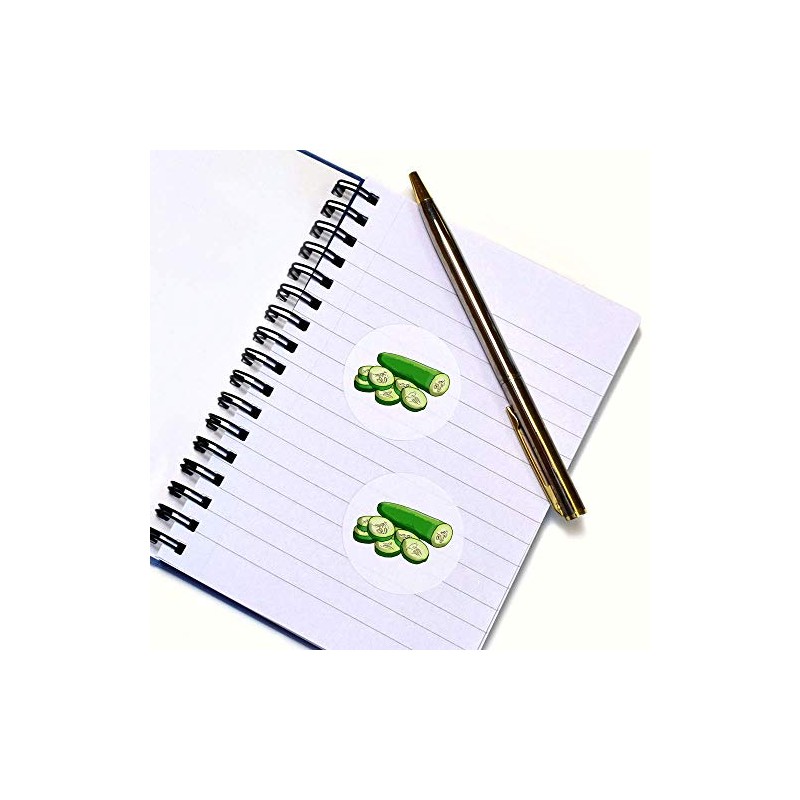24 x 40mm Round 'Sliced Cucumber' Stickers (SK00041581)