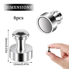 BZKSER Neodymium Magnets - 8 Pieces Magnets Strong Magnets Small Cone Magnets for Magnetic Board Fridge Pin Board Fridge Cone Magnets Music Magnets Nickel-Plated Steel Magnets