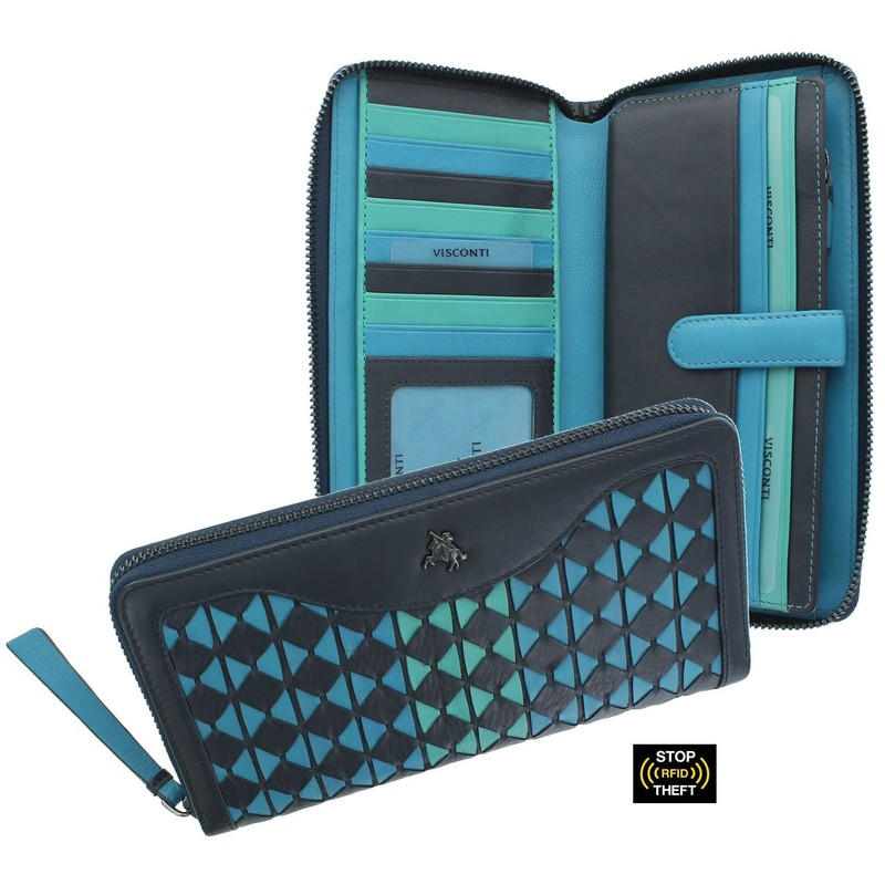VISCONTI Bora Bora BR76 Leather Wallet with Zip and RFID