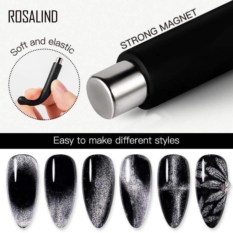 JERCLITY 6 Pieces Cat Eye Magnet for Nails Double-Head Nail