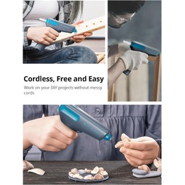 Tilswall Cordless Hot Glue Gun, Rapid 15s Preheating, 2200mAh USB-C Rechargeable, Smart Power-off Feature, Includes 20pcs 7mm Glue Sticks for DIY Arts, School Crafts, Home Repairs