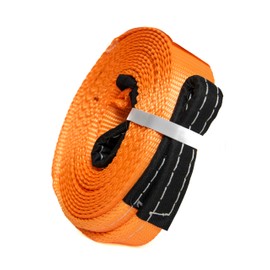 Tow Strap 2" X 20', 6.5 Ton 2 Inch X 20 Ft. Polyester Hi-Gear Rope 2 Loops 14,000lb Towing Recovery by Alfa Wheels (Orange, 2in 20ft 2x20)