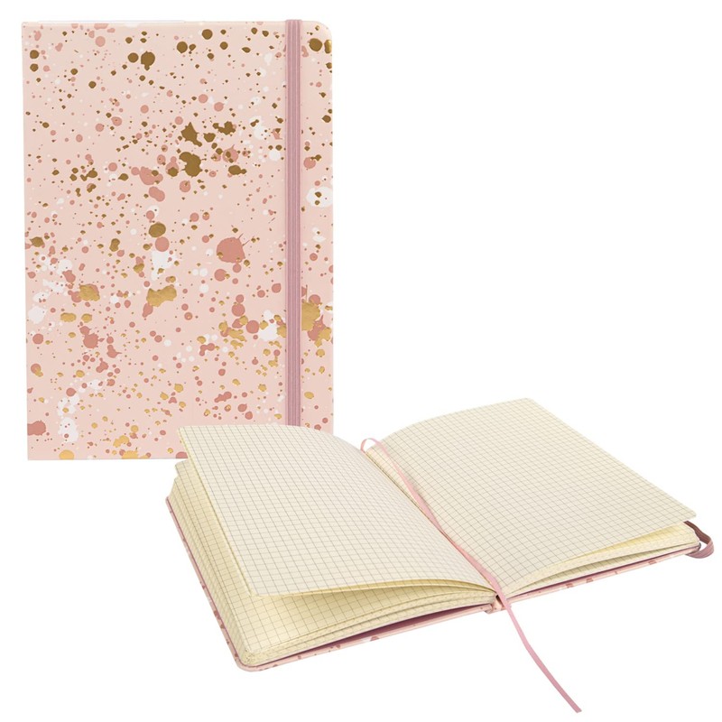 Idena Sparkle Rose 12250 Notebook, Squared, 14 x 20 cm,