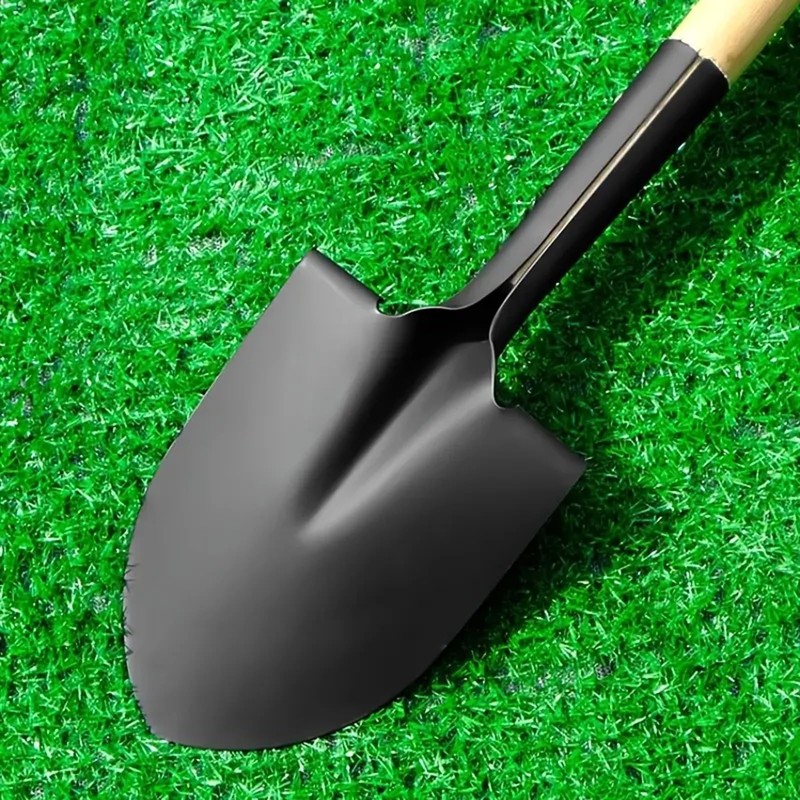 SDMAX 1x Heavy Grade Black Medium-Sized Metal Spade Hoe, Heavy