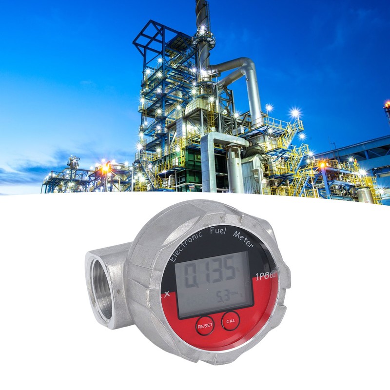 1 Inch Flow Meter LCD Display Digital Turbine Flow Gauge