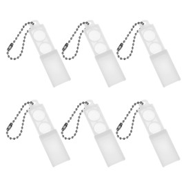 GEEHUA 6Pcs Hearing Aid Battery Case, Amplifier Storage Box Button Battery Holder Portable Travel Case Batteries Caddy with Key Chain for Hearing Aid Amplifiers Batteries