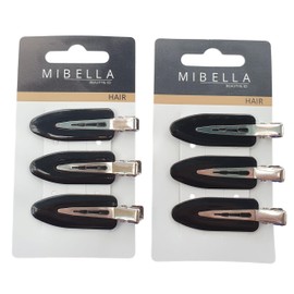 MIBELLA Set of 6 Black Metal Plastic Hair Accessories - 23784
