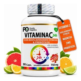Vitamina C24h De Liberación Prolongada | 90 Cápsulas | Purely Organics