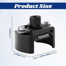 Kryslanix Universal Oil Filter Wrench Adjustable with Auto-Clamp Spring,60-80mm (2.36-3.15 inch), 1/2" Drive Cap Style Oils Filter Tool Perfect Fits Small Medium-sized Spin-on Oil Filters