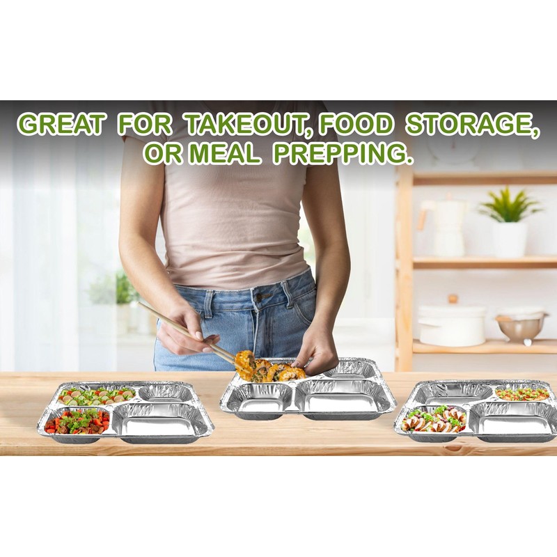 M1SS (Pack of 120) Square Aluminium Foil Trays Food Container