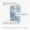 Luminara Embossed Coral Flameless LED Candle Moving Flame Pillar, Unscented
