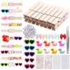 60PCS Cheer Pins Spirit Clips Wooden Clothespins for Backpacks Cheer