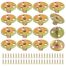 Moicstiy 16Pcs 1/4"-20 Brad Hole Tee Nut with Mounting Screws, Carbon Steel 3-Hole T-Nuts for Wood Furniture