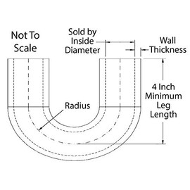 Pegasus E180.32-BLACK, Black Silicone Hose, 1 1/4" I.D. 180 degree Elbow, 4" Legs (no logo)