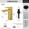 KENES Brushed Gold Bathroom Faucets, Modern Single Hole Lavatory Vanity