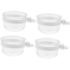 Fhandong Plastic Bird Detachable Transparent Bowl, 4Pcs, Easy Access Design,