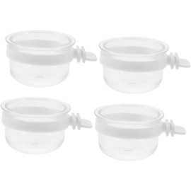 Fhandong Plastic Bird Detachable Transparent Bowl, 4Pcs, Easy Access Design, Spill Proof, Bird Feeder Bowl