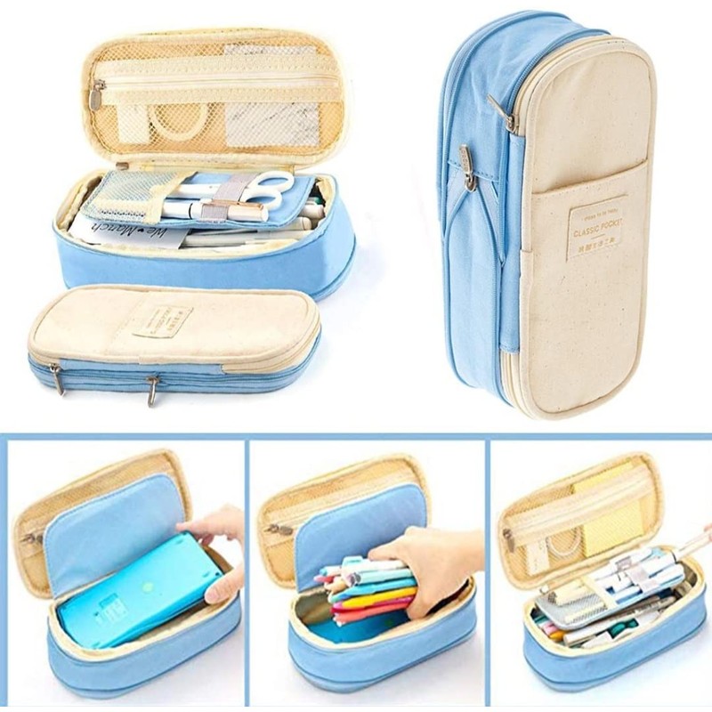 Big Capacity Pencil Pen Case Office College School Large Storage