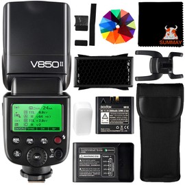 Godox V850ii GN60 1/8000s HSS Camera Flash Speedlight Compatible for All Brand Cameras 650 Full Power Pops 1.5s Recycle time 2000mAh Rechargeable Battery (V850II)