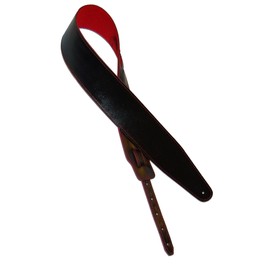 Shaman CR1 Leather Strap for Electric Guitar and Electric Bass Adjustable from 125cm to 155cm Width 3" Domestic Leather Black/Red