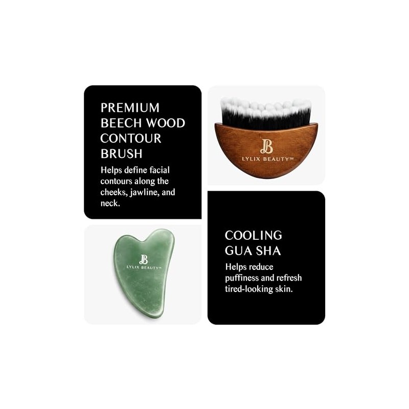 Lymphatic Contour Face Brush & Jade Gua Sha Set for