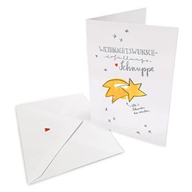 High-Quality Christmas Greeting Card, Funny Wish Shoot Christmas Card, Black and White Hand Lettering Design, Elegant Exclusive Individual, Linen Texture Folding Card with Envelope, Greeting Cards