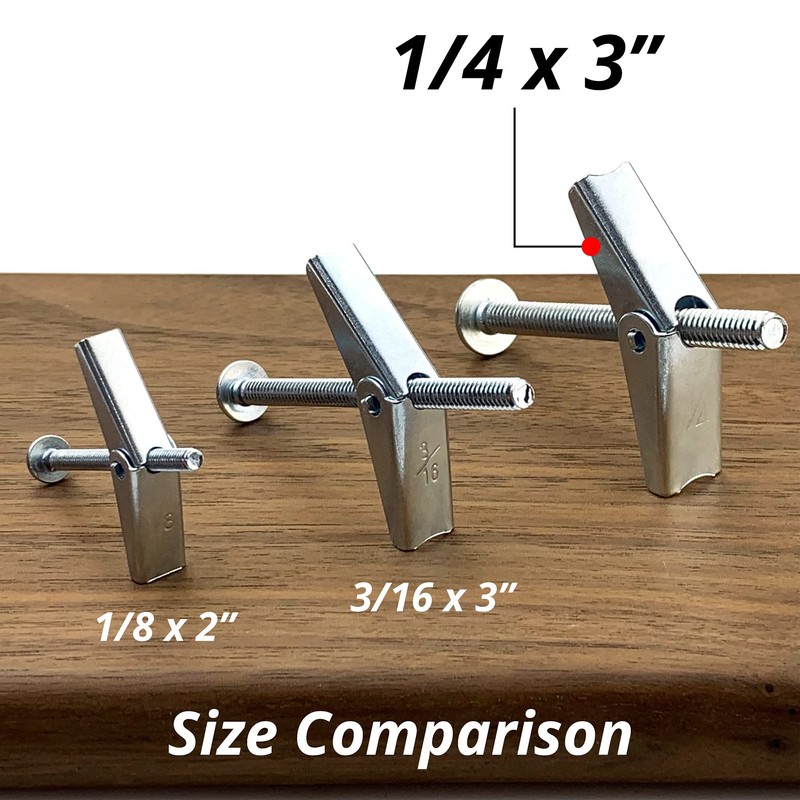 HASWARE Toggle Bolt Zinc Plated Steel and Wing Nut for