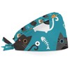 Casual Cats Working Cap with Button Sweatband Bouffant Hats Adjustable