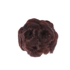 Baluue 1pc Flower Design Hair Updo Clip Synthetic Hair Chignon Jaw Clip for Women Easy to Use Dark Brown Bun Fixator for Messy Hairstyles
