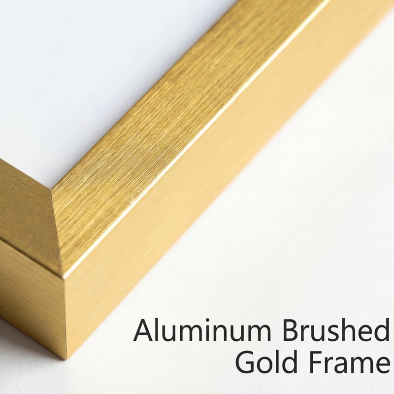 LIVINGTASTE A4 Picture Frame Brushed Gold Aluminium, 2-Pack 21x30 cm Photo