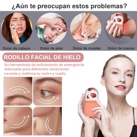FLOREXIA Rodillo de Hielo Facial,Compresa de Hielo Reutilizable,Enfriador Facial,Molde de Hielo Facial,Herramienta para Cuidado del Masaje Facial,Aclara Tono de Piel,Realza Belleza Facial,Rosa