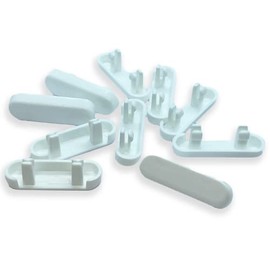 White RAL9010 Upvc Replacement Drainage Caps Weep Hole Drainage Covers uPVC Double Glazing Caps (Moudlings) - 10 Pack