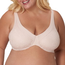 Playtex Women's Dreamwire Ultra-Soft No-Poke Underwire, Smooth Lace Bra, 4-Way Support, Sandshell, 40D