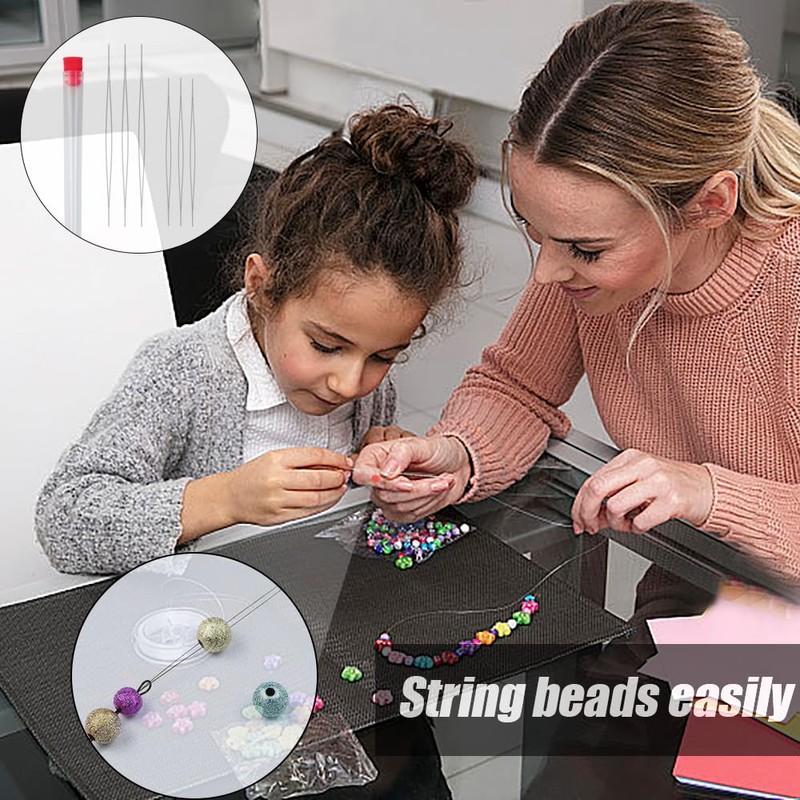 TRKETK 6 Pcs Beading Needles Set with Needle Bottle 3