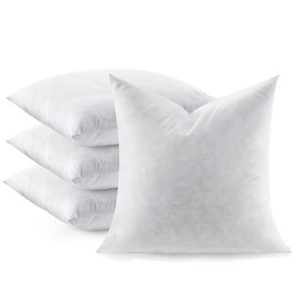 Swandream Feather Throw Pillow Inserts Set of 4, Soft Fluffy Square 22 x 22 Inches Decorative Pillow Insert, Feather and Down Euro Pillows for Bed, Couch and Cushion