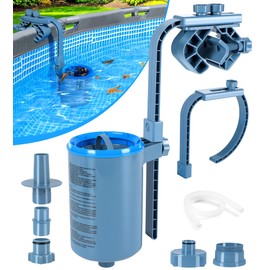 KIrSwp Above Ground Pool Skimmer | Wall Mount Surface Skimmer-Adjustable Height Bracket | Floating Pool Skimmer Removable Skimmer Basket, Auto Skimming Pool Surface Debris