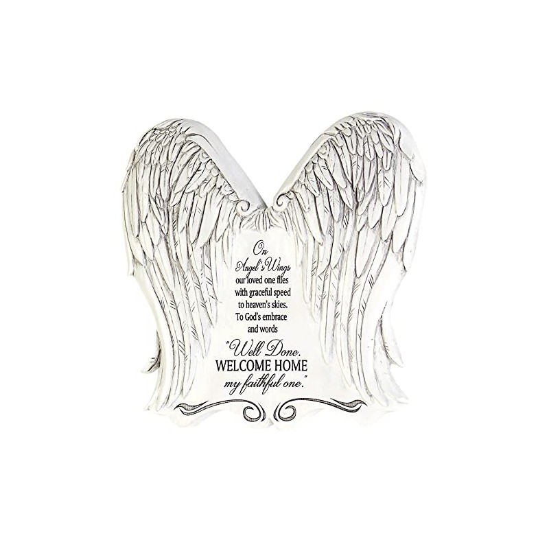 Dicksons Angel's Wings Bereavement White 7.5 x 7.5 Resin Outdoor