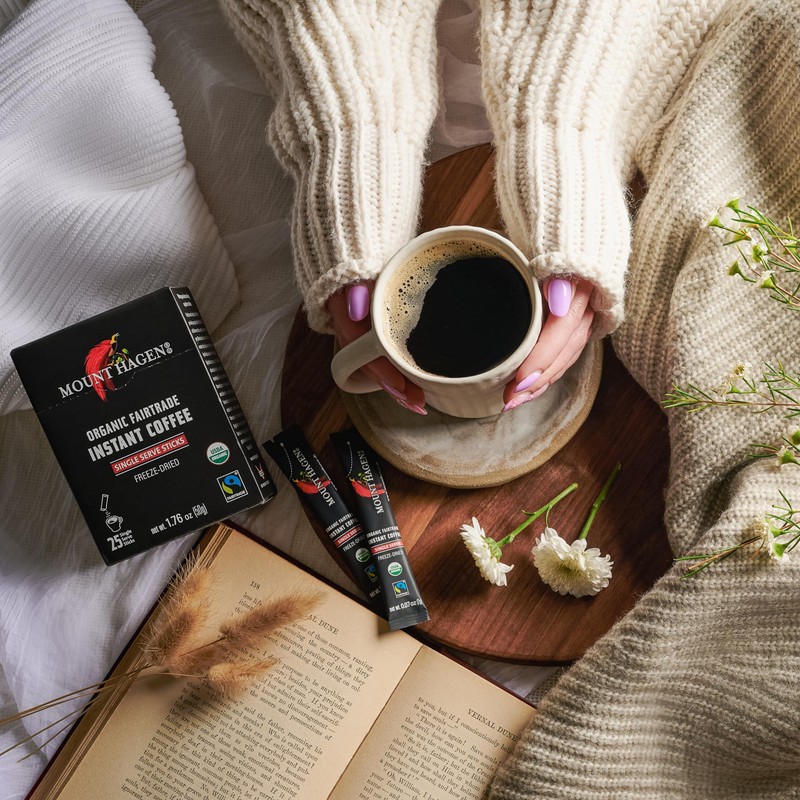 Mount Hagen 25 Count Single Serve Instant Coffee Packets -