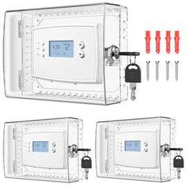 3 PCS Thermostat Lock Box with Key, Large Thermostat Cover with Lock for Thermostat on Wall, AC Control Lock Box Cover with Key, Air Conditioner Lockbox Fits Thermostats 4" H x 6" W or Smaller