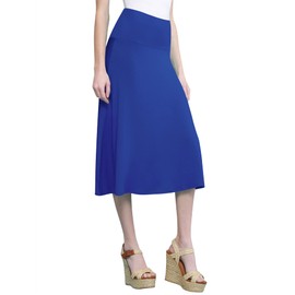 CTC WB1105 Womens Lightweight Fold Over Flared Midi Skirt XL Royal_Brite