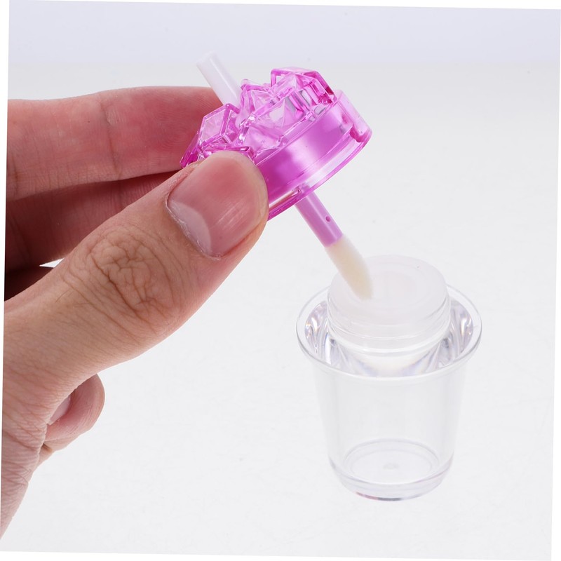 FRCOLOR 7pcs Milk Tea Bottle Lip Glaze Tube Clear Gloss