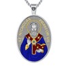 OigvcoTe St Nicholas Necklace Catholic Medal Pendant Enamel for Adults