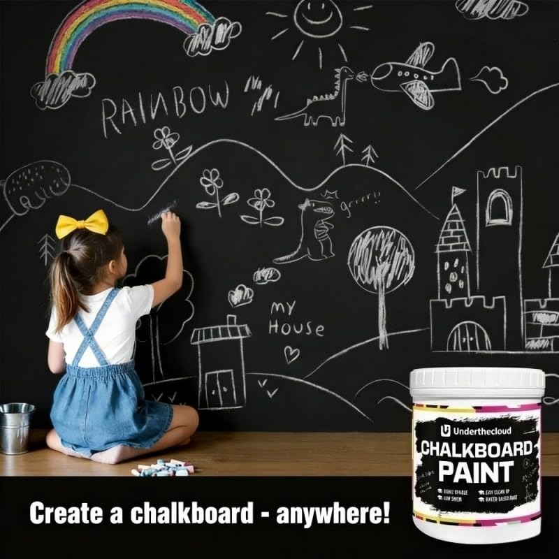 Chalkboard Blackboard Paint Chalk Board Paint for Wood, Metal, Glass,