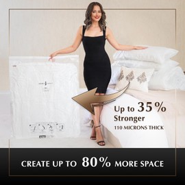 GENIE SPACE - Incredibly Strong Premium Space Saving Vacuum Bags Storage | 6 x MEDIUM (27x20in) | Airtight & Reusable | Create 80% more space | For Clothes, Towels, Bedding, Duvets and more..