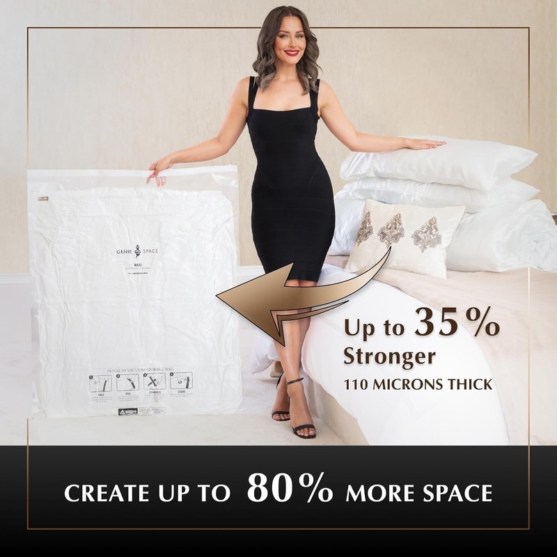 GENIE SPACE - Incredibly Strong Premium Space Saving Vacuum Bags
