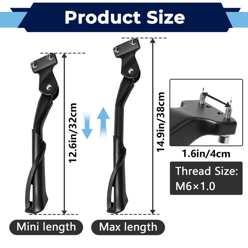 Kickstand for 20-22 Inch Bicycles, Ebike Kickstand Fit for Ridestar