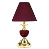 OK Lighting Touch Table Lamp Base Metal,Linen,Porcelain Burgundy